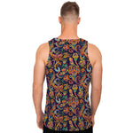 Colorful Indian Paisley Pattern Print Men's Tank Top