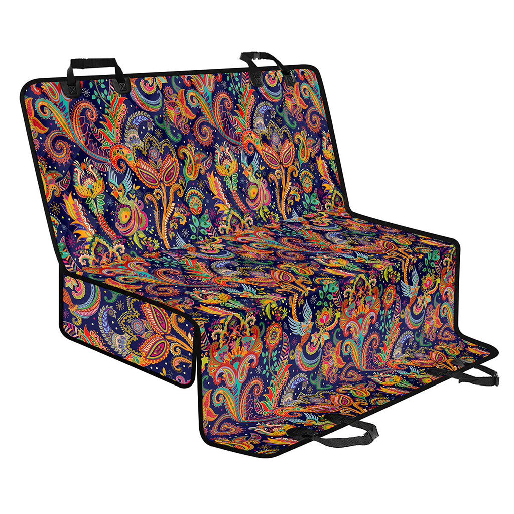 Colorful Indian Paisley Pattern Print Pet Car Back Seat Cover