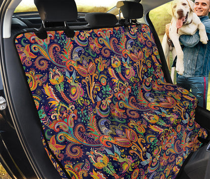 Colorful Indian Paisley Pattern Print Pet Car Back Seat Cover