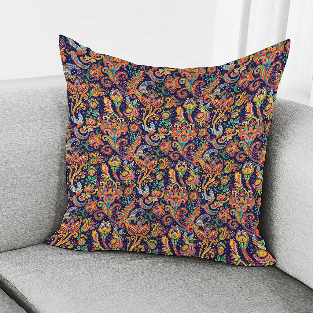 Colorful Indian Paisley Pattern Print Pillow Cover