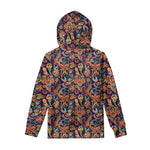 Colorful Indian Paisley Pattern Print Pullover Hoodie