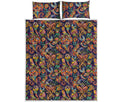 Colorful Indian Paisley Pattern Print Quilt Bed Set