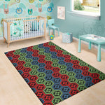 Colorful Japanese Flower Pattern Print Area Rug