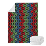 Colorful Japanese Flower Pattern Print Blanket