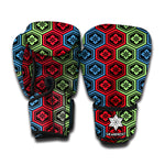 Colorful Japanese Flower Pattern Print Boxing Gloves