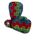 Colorful Japanese Flower Pattern Print Boxing Gloves