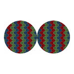 Colorful Japanese Flower Pattern Print Car Coasters