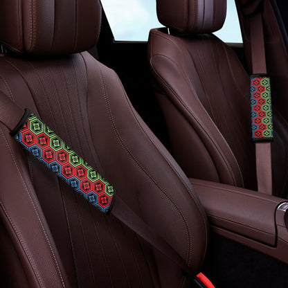 Colorful Japanese Flower Pattern Print Car Seat Belt Covers