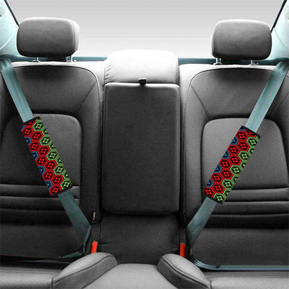 Colorful Japanese Flower Pattern Print Car Seat Belt Covers