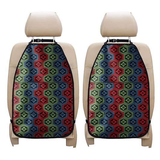 Colorful Japanese Flower Pattern Print Car Seat Organizers