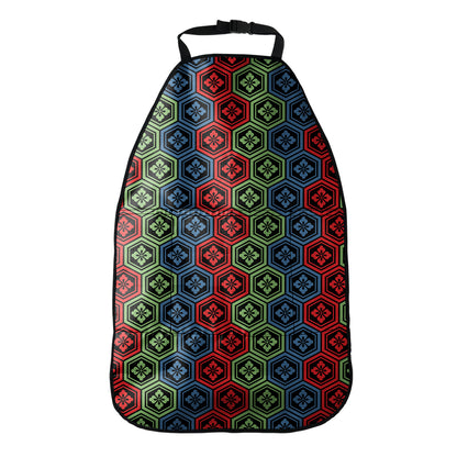 Colorful Japanese Flower Pattern Print Car Seat Organizers