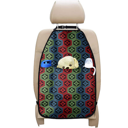 Colorful Japanese Flower Pattern Print Car Seat Organizers