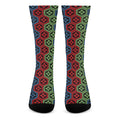 Colorful Japanese Flower Pattern Print Crew Socks
