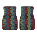 Colorful Japanese Flower Pattern Print Front Car Floor Mats