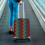 Colorful Japanese Flower Pattern Print Luggage Cover