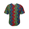 Colorful Japanese Flower Pattern Print Men's Baseball Jersey