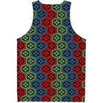 Colorful Japanese Flower Pattern Print Men's Tank Top