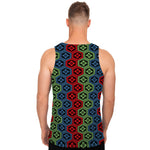 Colorful Japanese Flower Pattern Print Men's Tank Top