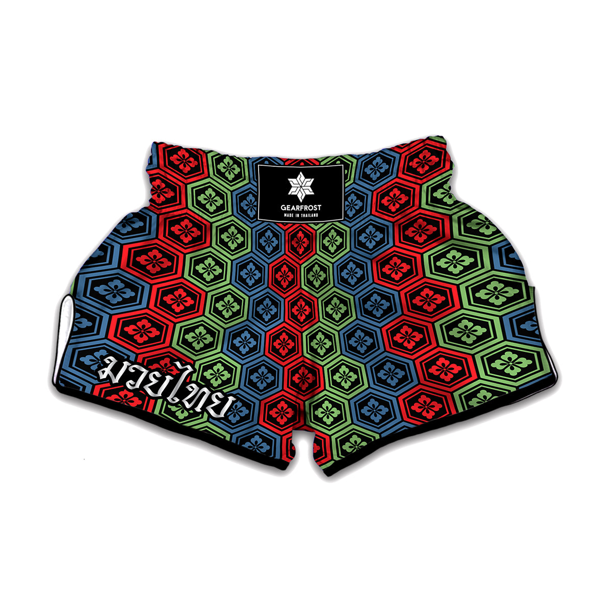 Colorful Japanese Flower Pattern Print Muay Thai Boxing Shorts