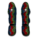 Colorful Japanese Flower Pattern Print Muay Thai Shin Guard