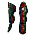 Colorful Japanese Flower Pattern Print Muay Thai Shin Guard