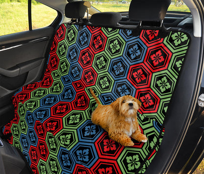 Colorful Japanese Flower Pattern Print Pet Car Back Seat Cover