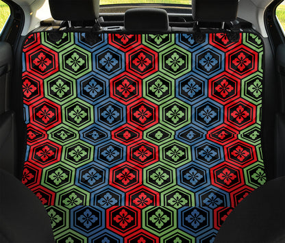 Colorful Japanese Flower Pattern Print Pet Car Back Seat Cover