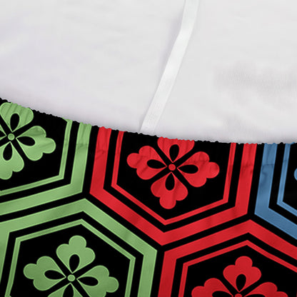 Colorful Japanese Flower Pattern Print Sofa Cover