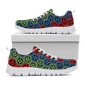 Colorful Japanese Flower Pattern Print White Running Shoes