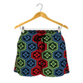Colorful Japanese Flower Pattern Print Women's Shorts