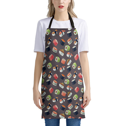 Colorful Japanese Sushi Pattern Print Apron