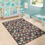Colorful Japanese Sushi Pattern Print Area Rug