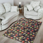 Colorful Japanese Sushi Pattern Print Area Rug