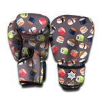Colorful Japanese Sushi Pattern Print Boxing Gloves