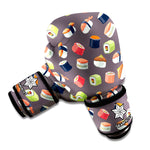 Colorful Japanese Sushi Pattern Print Boxing Gloves