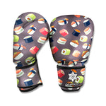 Colorful Japanese Sushi Pattern Print Boxing Gloves