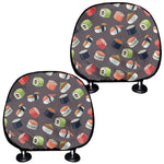 Colorful Japanese Sushi Pattern Print Car Headrest Covers
