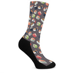 Colorful Japanese Sushi Pattern Print Crew Socks