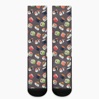 Colorful Japanese Sushi Pattern Print Crew Socks
