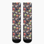 Colorful Japanese Sushi Pattern Print Crew Socks