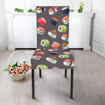Colorful Japanese Sushi Pattern Print Dining Chair Slipcover