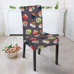 Colorful Japanese Sushi Pattern Print Dining Chair Slipcover