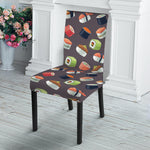 Colorful Japanese Sushi Pattern Print Dining Chair Slipcover