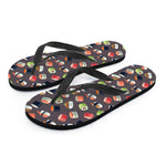 Colorful Japanese Sushi Pattern Print Flip Flops