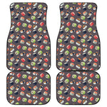 Colorful Japanese Sushi Pattern Print Front and Back Car Floor Mats