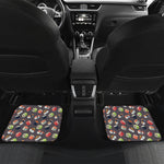 Colorful Japanese Sushi Pattern Print Front and Back Car Floor Mats
