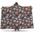 Colorful Japanese Sushi Pattern Print Hooded Blanket