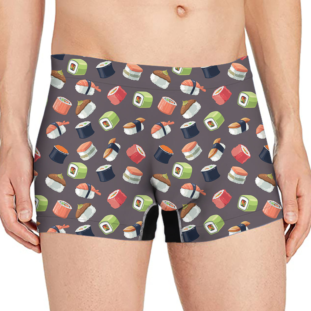 Colorful Japanese Sushi Pattern Print Men's Boxer Briefs