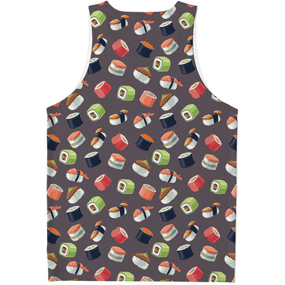 Colorful Japanese Sushi Pattern Print Men's Tank Top