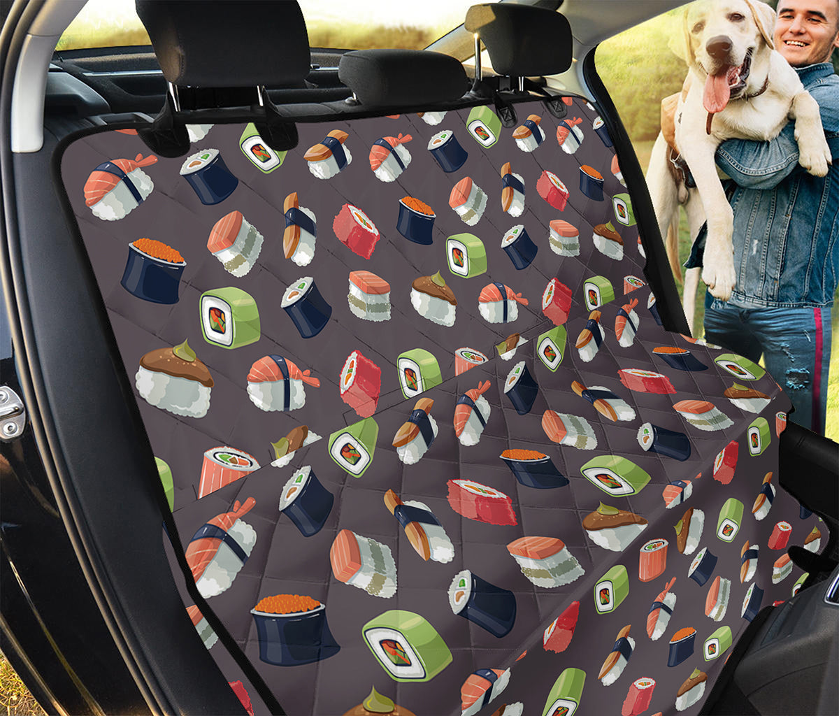 Colorful Japanese Sushi Pattern Print Pet Car Back Seat Cover